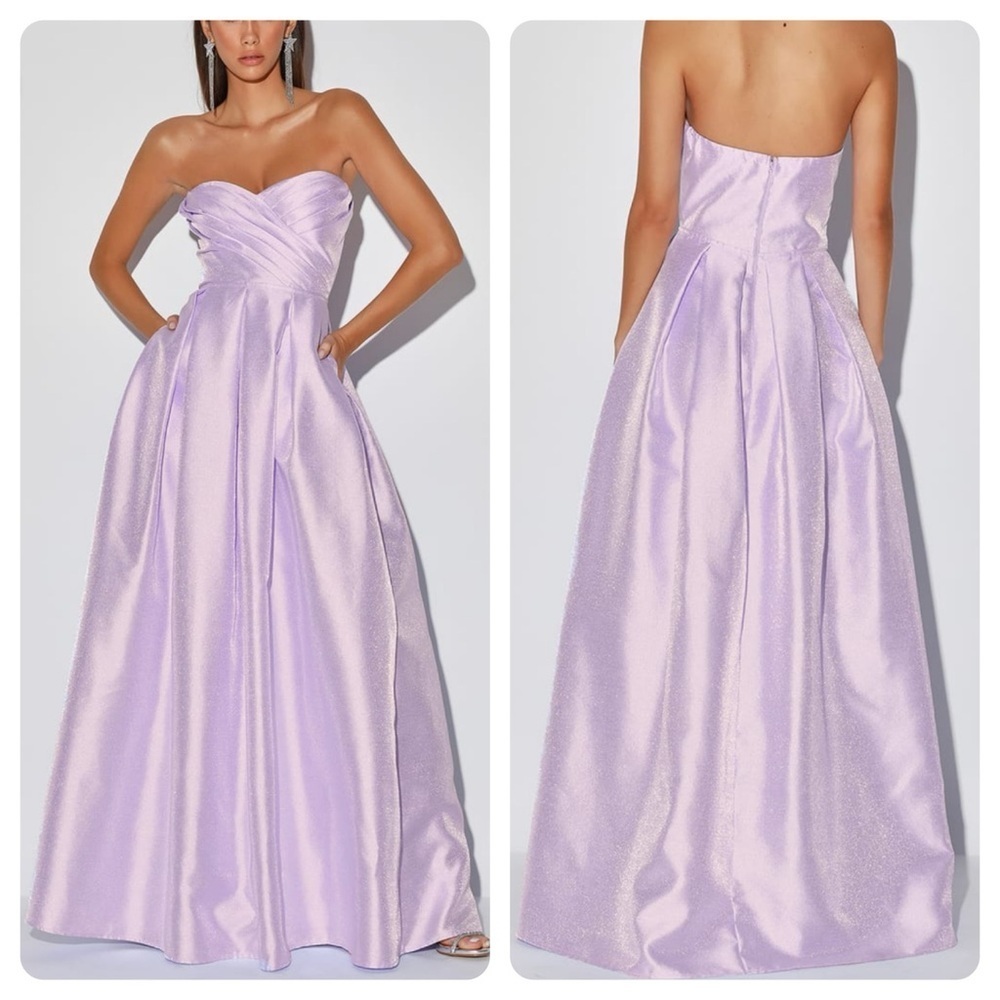 Lulu’s Princess Moment Lilac Strapless Maxi Dress Size Medium M NWT